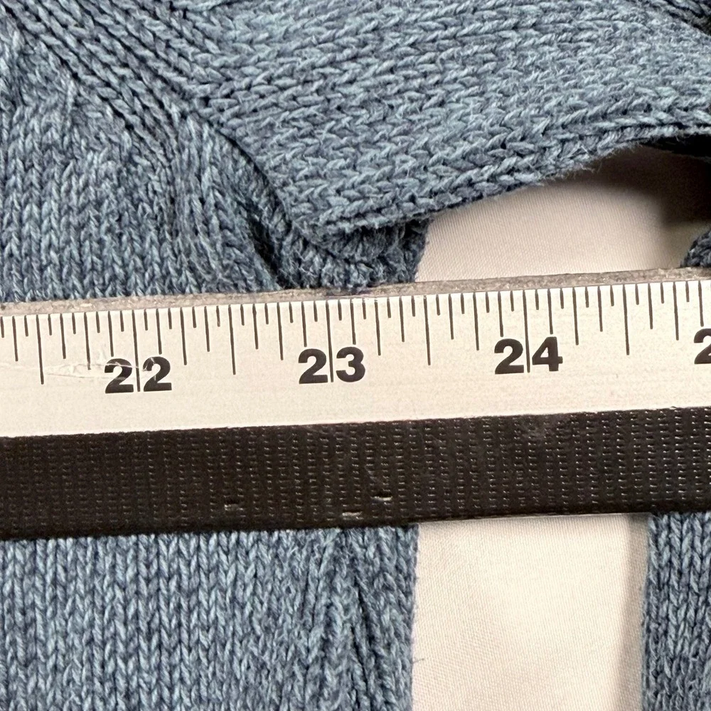 Columbia Sweater Mens XL Blue‎ Quarter Zip Heavy Knit Cotton Pullover Outdoor